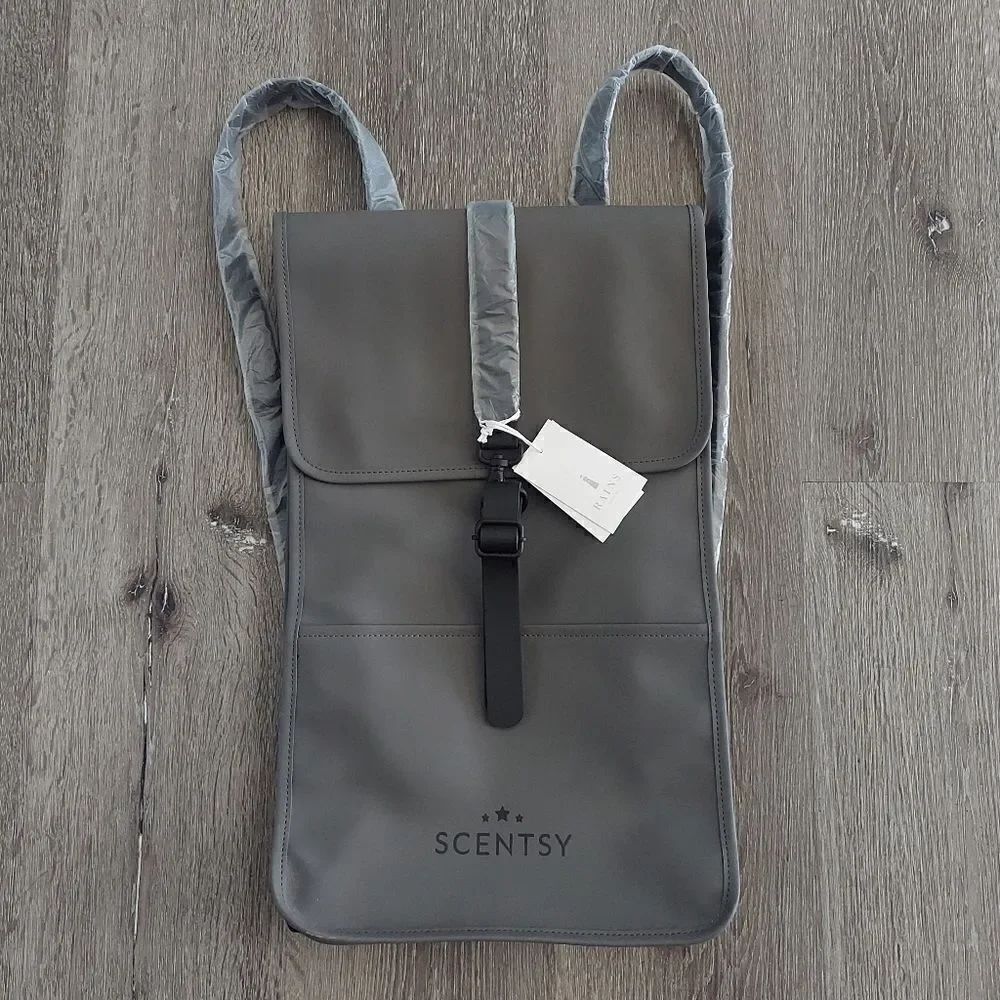 NEW Rains 1220 Waterproof Backpack in Charcoal Scentsy Logo